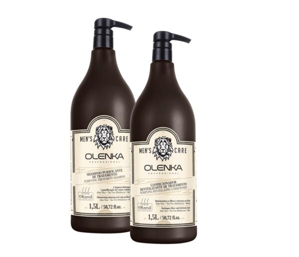 Kit Shampoo Purificante e Condicionador Revitalizante Men's Care Olenka 1,5l