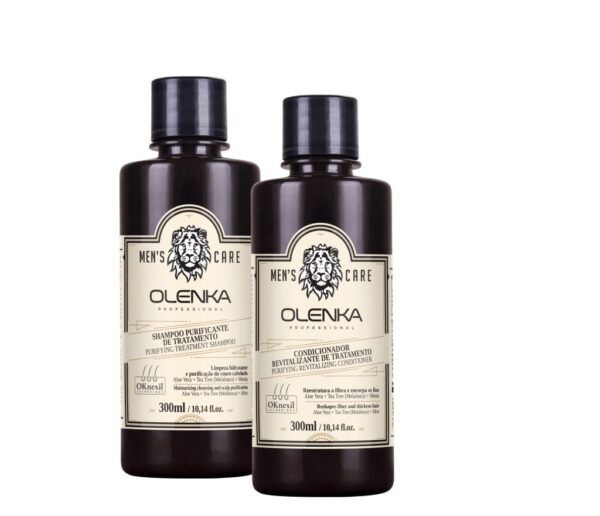 Kit Shampoo Purificante e Condicionador Revitalizante Men's Care Olenka 300ml